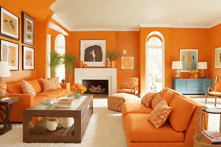 색채 심리학 - 주황 인테리어